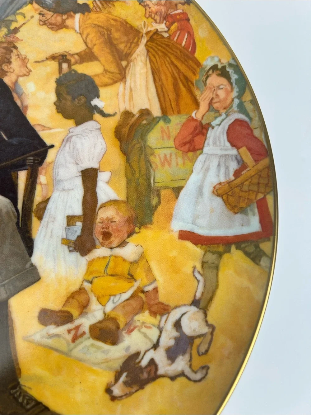 FINAL SALE! Viletta Norman Rockwell Remembered 1979 Collector Plate Gold Trim